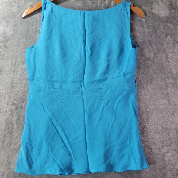 Ann Taylor Womens Silk Blend Blue Lace Trim Babydoll Cami Top 6 Quiet Luxury Y2K - Picture 7 of 12